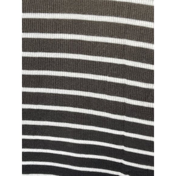 ATM Anthony Thomas Melillo Small Midi Dress Black Brown Cream Stripe Long Sleeve - Picture 10 of 11